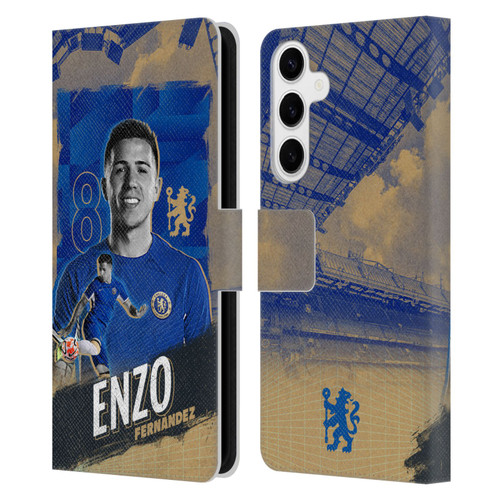 Chelsea Football Club 2023/24 First Team Enzo Fernández Leather Book Wallet Case Cover For Samsung Galaxy S24+ 5G