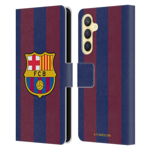 FC Barcelona 2023/24 Crest Kit Home Leather Book Wallet Case Cover For Samsung Galaxy S23 FE 5G