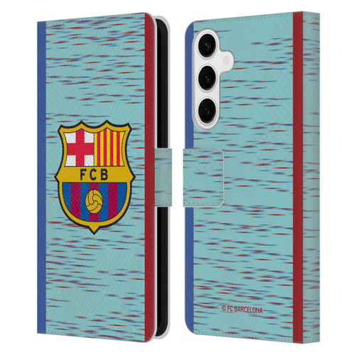 FC Barcelona 2023/24 Crest Kit Third Leather Book Wallet Case Cover For Samsung Galaxy S24+ 5G