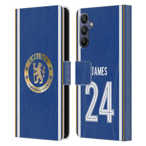 Chelsea Football Club 2023/24 Players Home Kit Reece James Leather Book Wallet Case Cover For Samsung Galaxy A15