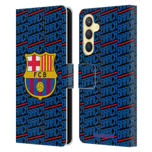 FC Barcelona Crest Patterns Barca Leather Book Wallet Case Cover For Samsung Galaxy S23 FE 5G