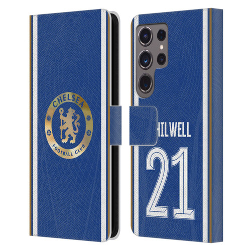Chelsea Football Club 2023/24 Players Home Kit Ben Chilwell Leather Book Wallet Case Cover For Samsung Galaxy S24 Ultra 5G