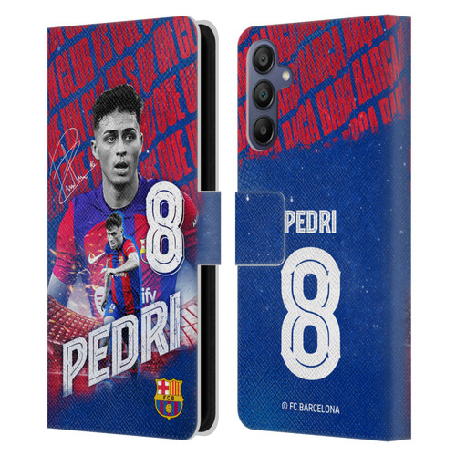 FC Barcelona 2023/24 First Team Pedri Leather Book Wallet Case Cover For Samsung Galaxy A15