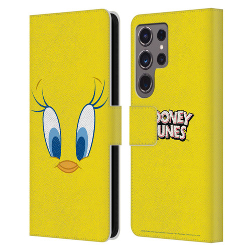 Looney Tunes Full Face Tweety Leather Book Wallet Case Cover For Samsung Galaxy S24 Ultra 5G