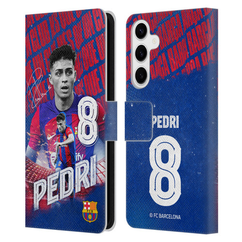 FC Barcelona 2023/24 First Team Pedri Leather Book Wallet Case Cover For Samsung Galaxy S24+ 5G