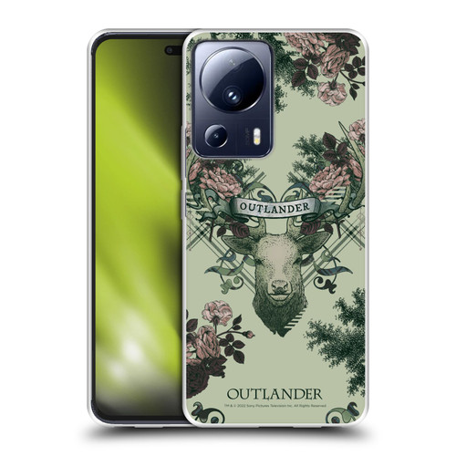 Outlander Composed Graphics Floral Deer Soft Gel Case for Xiaomi 13 Lite 5G