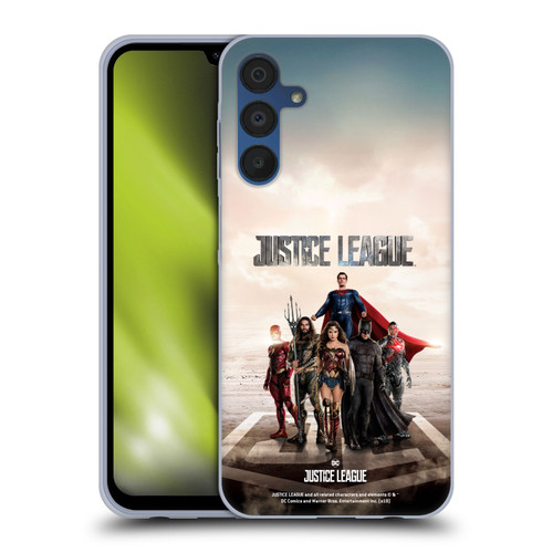 Justice League Movie Character Posters Group Soft Gel Case for Samsung Galaxy A15