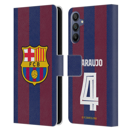 FC Barcelona 2023/24 Players Home Kit Ronald Araújo Leather Book Wallet Case Cover For Samsung Galaxy A15