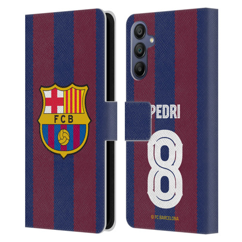 FC Barcelona 2023/24 Players Home Kit Pedri Leather Book Wallet Case Cover For Samsung Galaxy A15