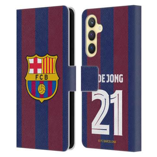 FC Barcelona 2023/24 Players Home Kit Frenkie de Jong Leather Book Wallet Case Cover For Samsung Galaxy S23 FE 5G