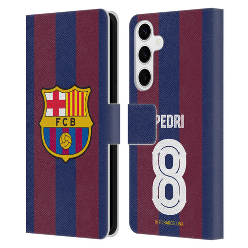 FC Barcelona 2023/24 Players Home Kit Pedri Leather Book Wallet Case Cover For Samsung Galaxy S24+ 5G