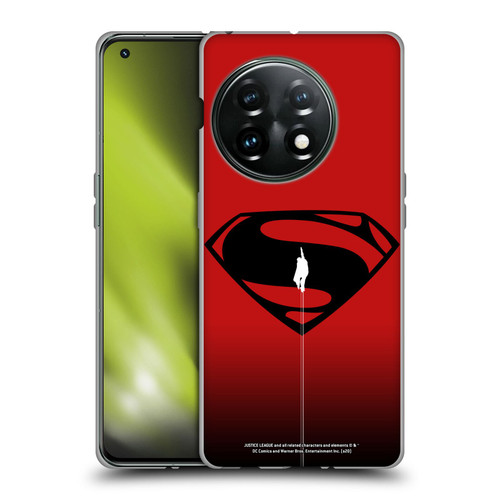 Justice League Movie Superman Logo Art Red And Black Flight Soft Gel Case for OnePlus 11 5G