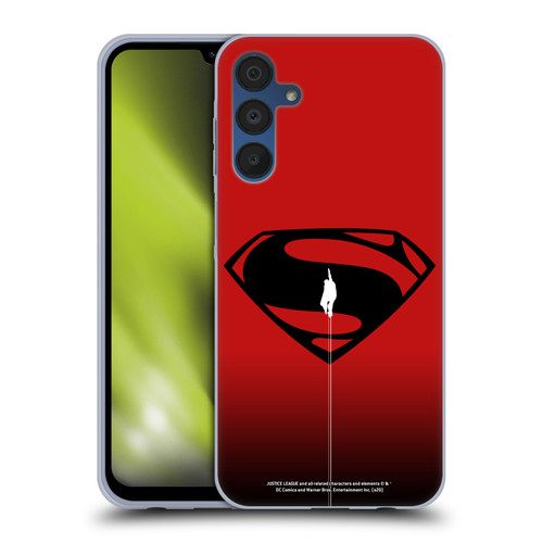 Justice League Movie Superman Logo Art Red And Black Flight Soft Gel Case for Samsung Galaxy A15