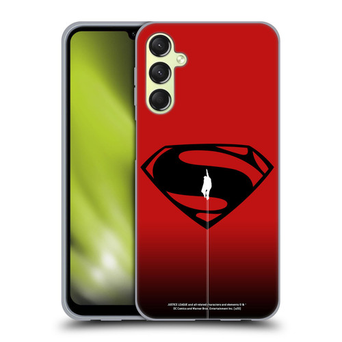 Justice League Movie Superman Logo Art Red And Black Flight Soft Gel Case for Samsung Galaxy A24 4G / Galaxy M34 5G