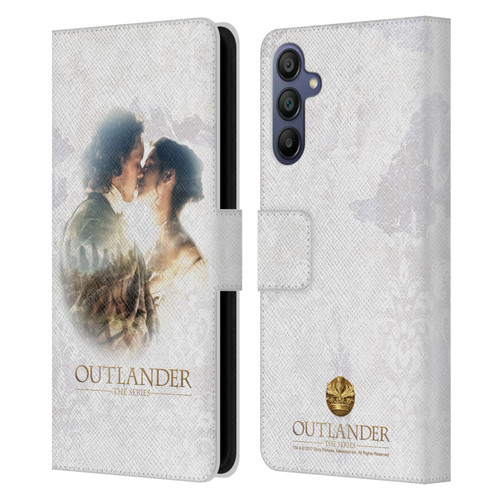 Outlander Portraits Claire & Jamie Kiss Leather Book Wallet Case Cover For Samsung Galaxy A15