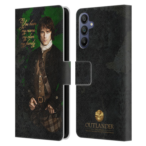 Outlander Portraits Jamie Leather Book Wallet Case Cover For Samsung Galaxy A15