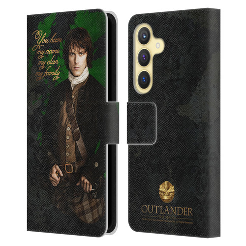 Outlander Portraits Jamie Leather Book Wallet Case Cover For Samsung Galaxy S24 5G