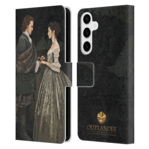 Outlander Portraits Claire & Jamie Painting Leather Book Wallet Case Cover For Samsung Galaxy S24+ 5G