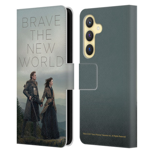 Outlander Season 4 Art Brave The New World Leather Book Wallet Case Cover For Samsung Galaxy S24 5G