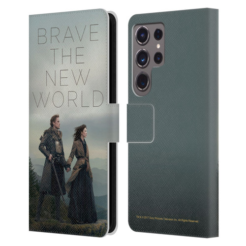 Outlander Season 4 Art Brave The New World Leather Book Wallet Case Cover For Samsung Galaxy S24 Ultra 5G