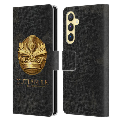 Outlander Seals And Icons Scotland Thistle Leather Book Wallet Case Cover For Samsung Galaxy S23 FE 5G