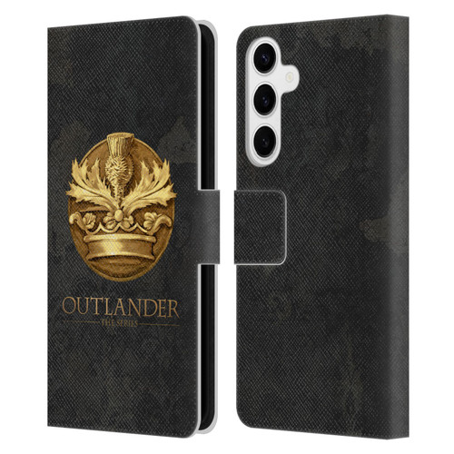 Outlander Seals And Icons Scotland Thistle Leather Book Wallet Case Cover For Samsung Galaxy S24+ 5G