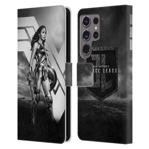 Zack Snyder's Justice League Snyder Cut Character Art Wonder Woman Leather Book Wallet Case Cover For Samsung Galaxy S24 Ultra 5G