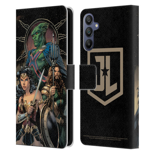 Zack Snyder's Justice League Snyder Cut Graphics Martian Manhunter Wonder Woman Leather Book Wallet Case Cover For Samsung Galaxy A15