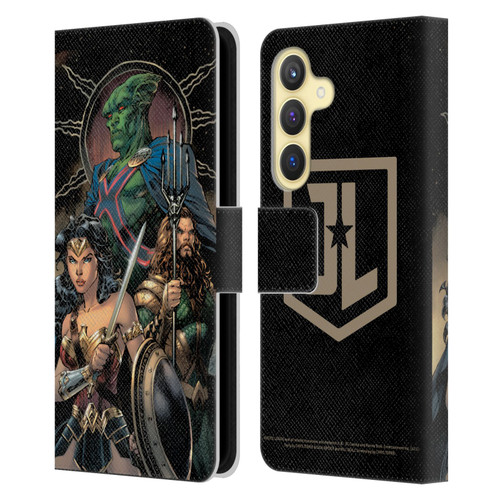 Zack Snyder's Justice League Snyder Cut Graphics Martian Manhunter Wonder Woman Leather Book Wallet Case Cover For Samsung Galaxy S24 5G