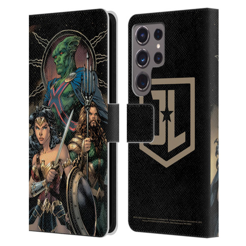 Zack Snyder's Justice League Snyder Cut Graphics Martian Manhunter Wonder Woman Leather Book Wallet Case Cover For Samsung Galaxy S24 Ultra 5G