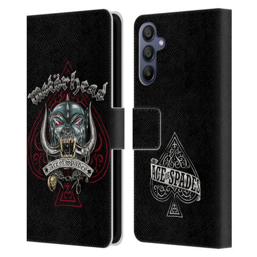 Motorhead Graphics Ace Of Spades Dog Leather Book Wallet Case Cover For Samsung Galaxy A15