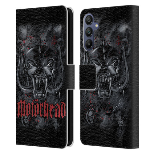 Motorhead Graphics Deathstorm Leather Book Wallet Case Cover For Samsung Galaxy A15