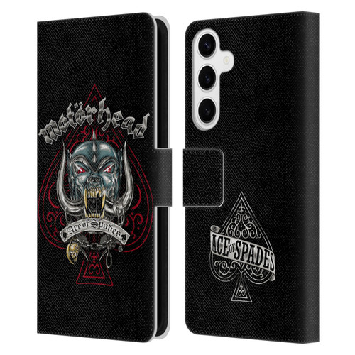 Motorhead Graphics Ace Of Spades Dog Leather Book Wallet Case Cover For Samsung Galaxy S24+ 5G