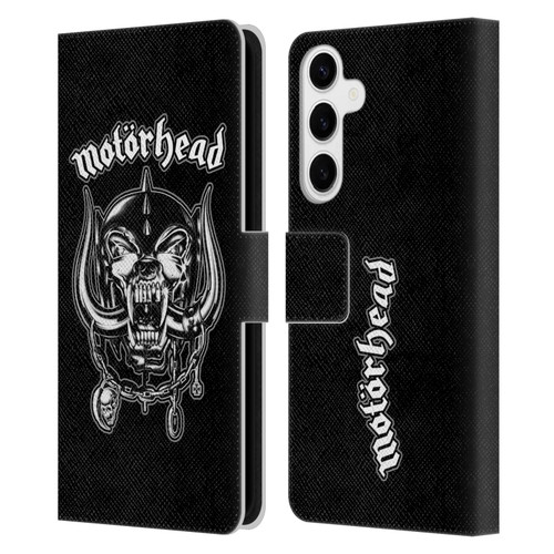 Motorhead Graphics Silver War Pig Leather Book Wallet Case Cover For Samsung Galaxy S24+ 5G