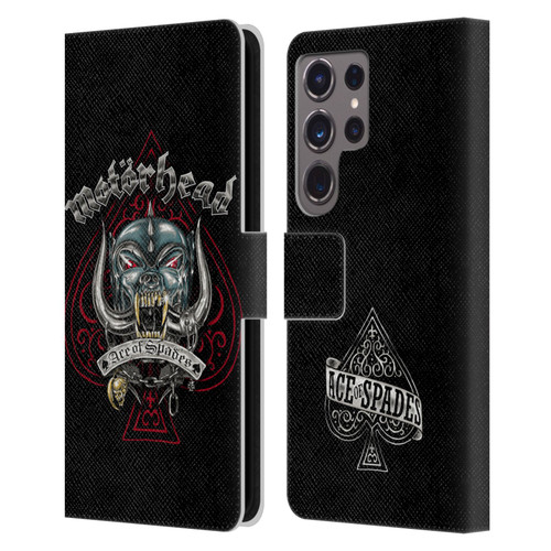 Motorhead Graphics Ace Of Spades Dog Leather Book Wallet Case Cover For Samsung Galaxy S24 Ultra 5G