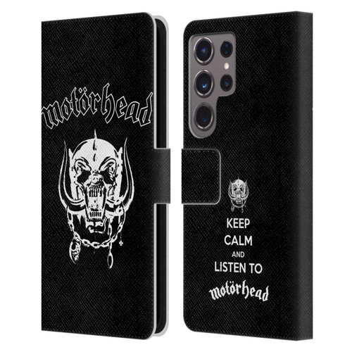 Motorhead Graphics Classic Logo Leather Book Wallet Case Cover For Samsung Galaxy S24 Ultra 5G