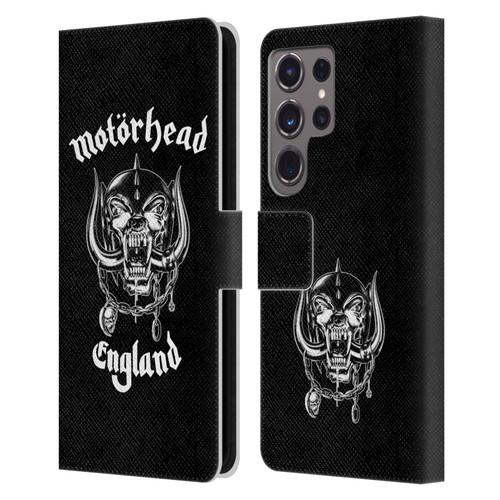 Motorhead Graphics England Leather Book Wallet Case Cover For Samsung Galaxy S24 Ultra 5G