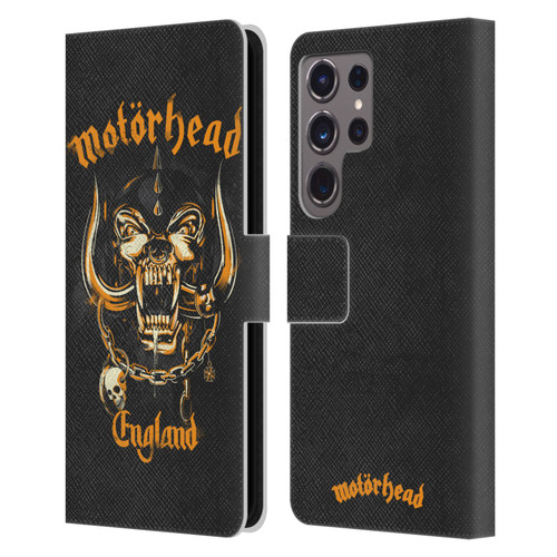 Motorhead Logo Warpig England Leather Book Wallet Case Cover For Samsung Galaxy S24 Ultra 5G