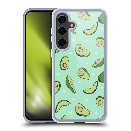 Andrea Lauren Design Food Pattern Avocado Soft Gel Case for Samsung Galaxy S24+ 5G