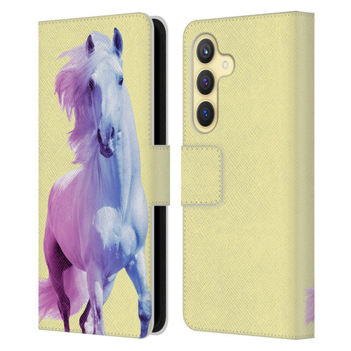 Mark Ashkenazi Pastel Potraits Yellow Horse Leather Book Wallet Case Cover For Samsung Galaxy S24 5G