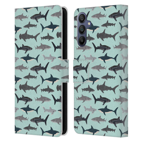 Andrea Lauren Design Sea Animals Sharks Leather Book Wallet Case Cover For Samsung Galaxy A15