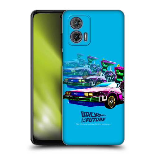 Back to the Future I Composed Art Time Machine Car Soft Gel Case for Motorola Moto G73 5G