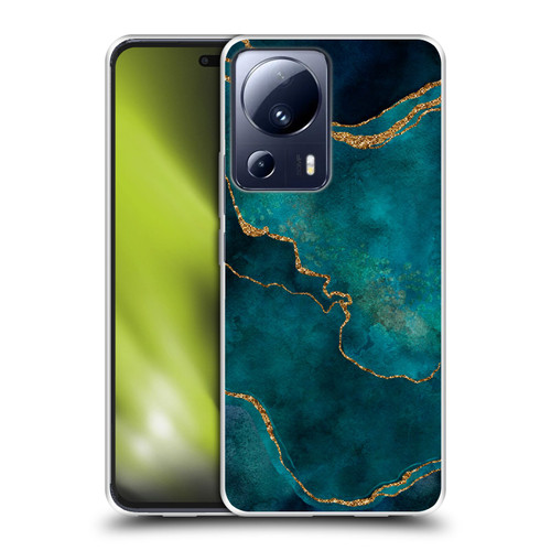 LebensArt Mineral Marble Glam Turquoise Soft Gel Case for Xiaomi 13 Lite 5G