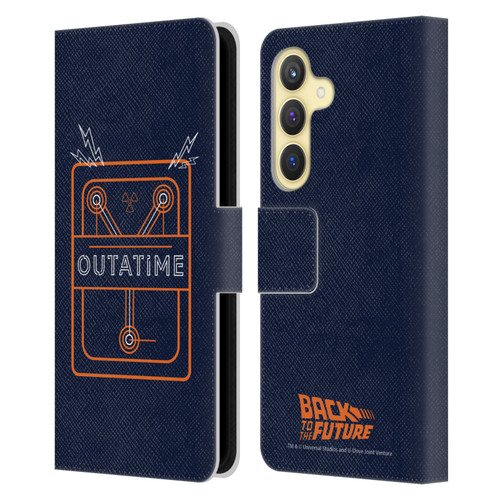 Back to the Future I Quotes Outatime Leather Book Wallet Case Cover For Samsung Galaxy S24 5G