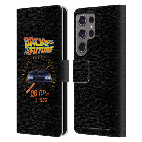 Back to the Future I Quotes 88 MPH Leather Book Wallet Case Cover For Samsung Galaxy S24 Ultra 5G