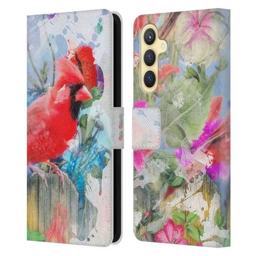 Aimee Stewart Assorted Designs Birds And Bloom Leather Book Wallet Case Cover For Samsung Galaxy S23 FE 5G