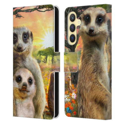 Aimee Stewart Animals Meerkats Leather Book Wallet Case Cover For Samsung Galaxy S23 FE 5G