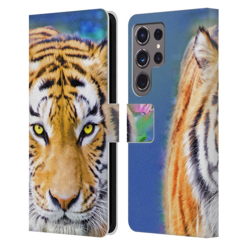 Aimee Stewart Animals Tiger Lily Leather Book Wallet Case Cover For Samsung Galaxy S24 Ultra 5G