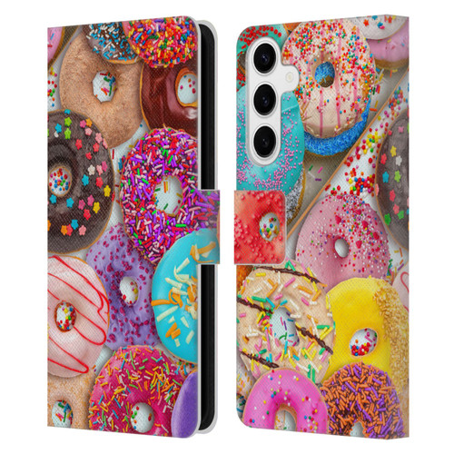 Aimee Stewart Colourful Sweets Donut Noms Leather Book Wallet Case Cover For Samsung Galaxy S24+ 5G