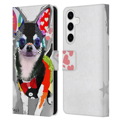 Michel Keck Dogs 3 Chihuahua Leather Book Wallet Case Cover For Samsung Galaxy S24+ 5G